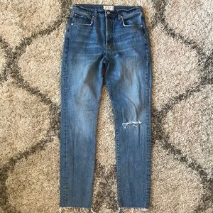 FREE PEOPLE Stella High-Rise Raw Hem Skinny Jeans